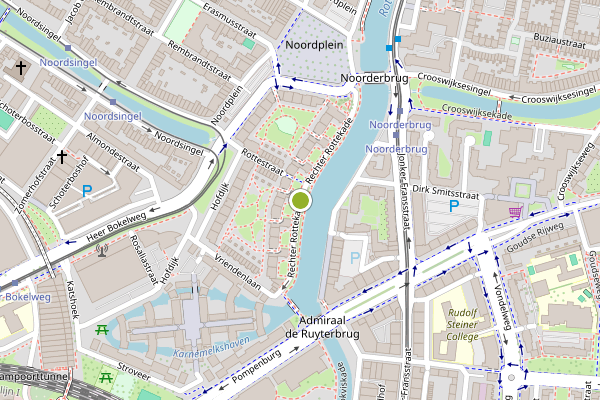 Ambulance-melding op Rechter Rottekade, Rotterdam op 3 augustus, kaart-overzicht