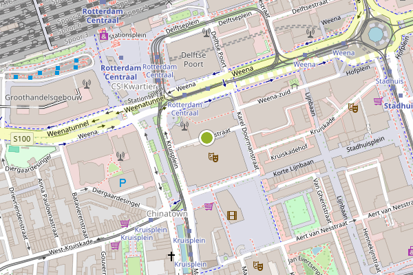 Ambulance-melding op Kruisstraat, Rotterdam op 4 augustus, kaart-overzicht