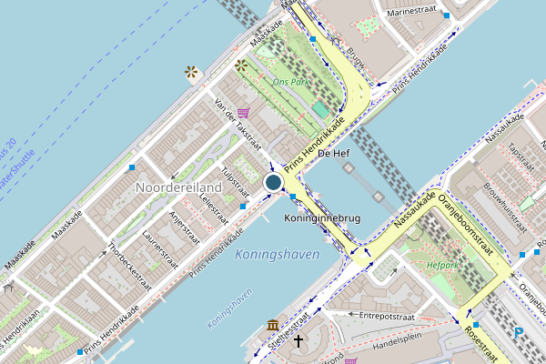 Politie-melding op Prins Hendrikkade, Rotterdam op 20 mei, kaart-overzicht