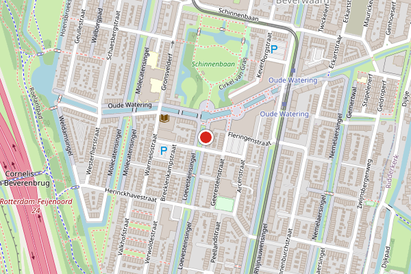 Brandweer-melding op Loevesteinsingel, Rotterdam op 20 mei, kaart-overzicht