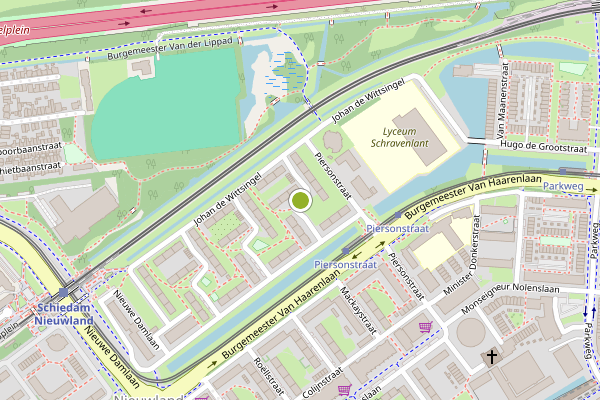 Ambulance-melding op Heinsiusstraat, Schiedam op 20 mei, kaart-overzicht