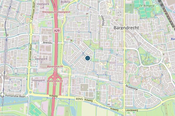 Politie-melding op Barendrecht op 4 augustus, kaart-overzicht