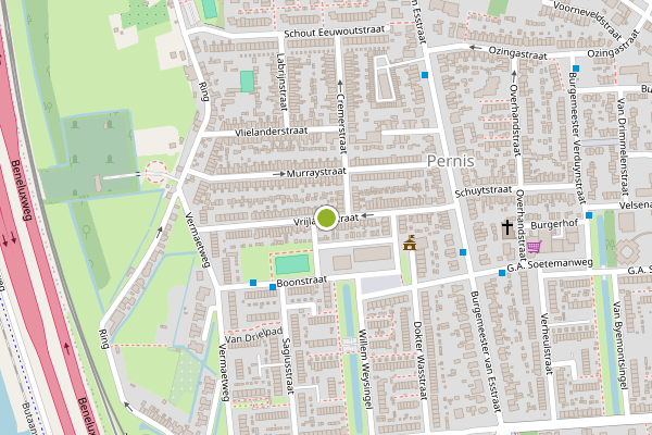 Ambulance-melding op Vrijlandtstraat, Pernis op 4 augustus, kaart-overzicht
