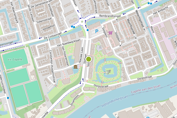 Ambulance-melding op Slotpoort, Capelle aan den IJssel op 4 augustus, kaart-overzicht