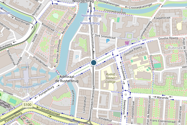 Politie-melding op Admiraal de Ruyterweg, Rotterdam op 4 augustus, kaart-overzicht