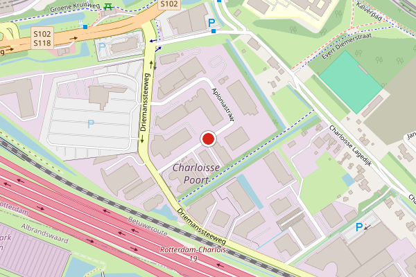 Brandweer-melding op Aploniastraat, Rotterdam op 4 augustus, kaart-overzicht
