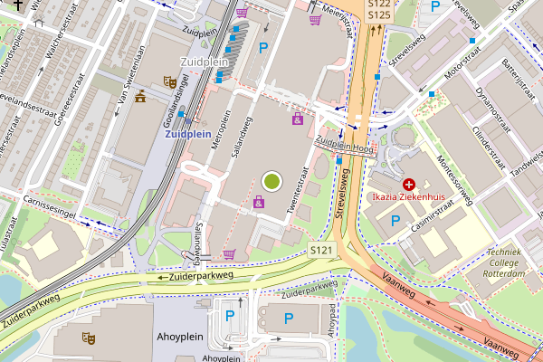 Ambulance-melding op Zuidplein Hoog, Rotterdam op 4 augustus, kaart-overzicht