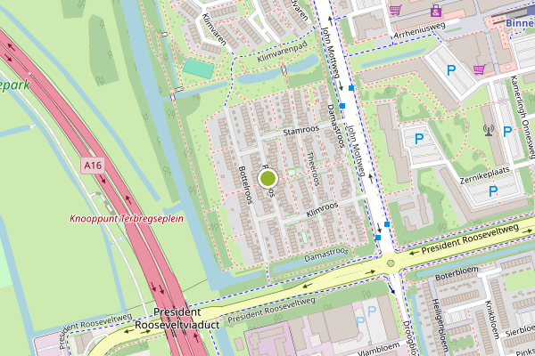 Ambulance-melding op Parkroos, Rotterdam op 4 augustus, kaart-overzicht