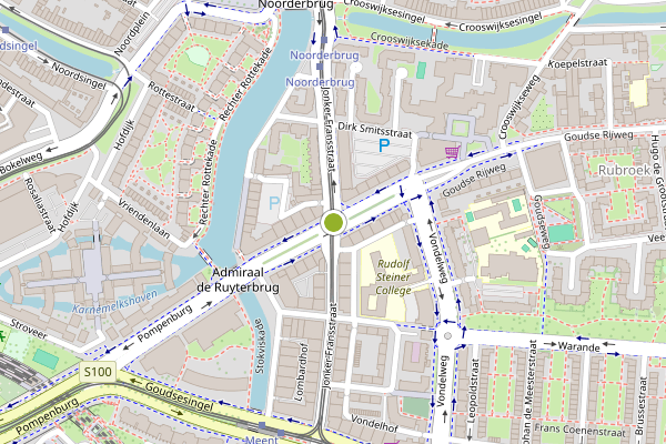 Ambulance-melding op Admiraal de Ruyterweg, Rotterdam op 4 augustus, kaart-overzicht