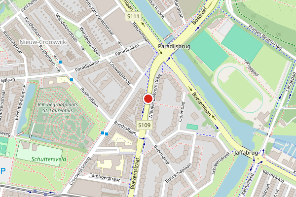 Brandweer-melding op Nieuwe Boezemstraat, Rotterdam op 4 augustus, kaart-overzicht