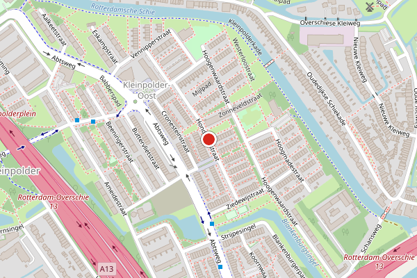 Brandweer-melding op Hondsdijkstraat, Rotterdam op 5 augustus, kaart-overzicht