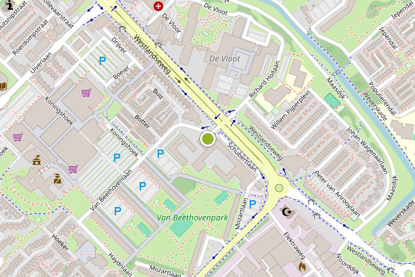 Ambulance-melding op Schubertlaan, Maassluis op 5 augustus, kaart-overzicht