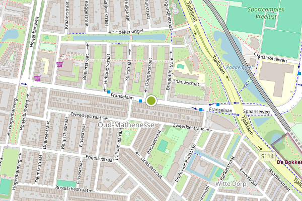 Ambulance-melding op Franselaan, Rotterdam op 5 augustus, kaart-overzicht