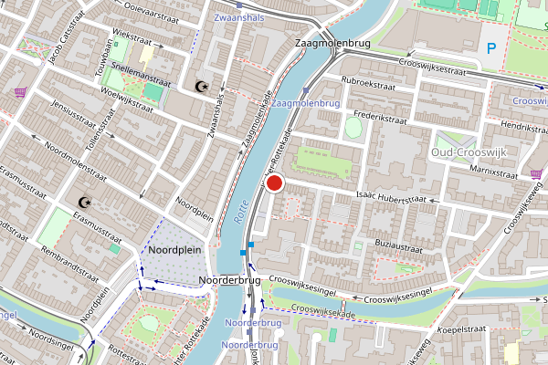 Brandweer-melding op Linker Rottekade, Rotterdam op 5 augustus, kaart-overzicht