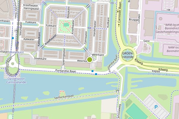 Ambulance-melding op Weerkant, Barendrecht op 5 augustus, kaart-overzicht