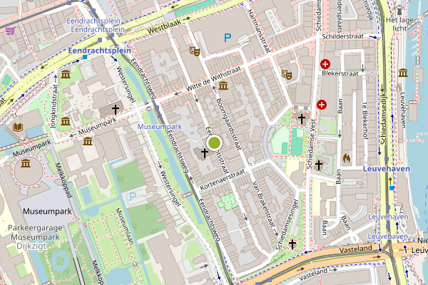 Ambulance-melding op Eendrachtsstraat, Rotterdam op 5 augustus, kaart-overzicht