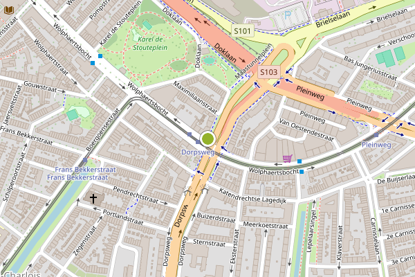 Ambulance-melding op Wolphaertsbocht, Rotterdam op 5 augustus, kaart-overzicht