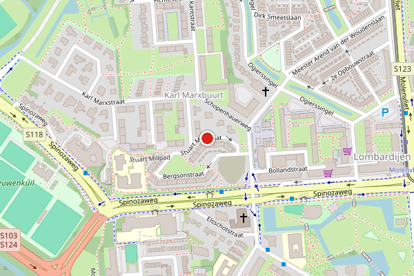 Brandweer-melding op Stuart Millstraat, Rotterdam op 20 mei, kaart-overzicht