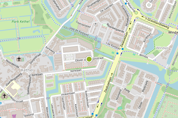 Ambulance-melding op Olivier van Noortstraat, Schiedam op 5 augustus, kaart-overzicht