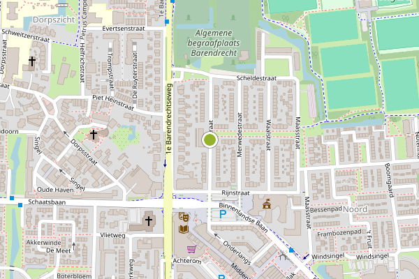 Ambulance-melding op Lekstraat, Barendrecht op 5 augustus, kaart-overzicht