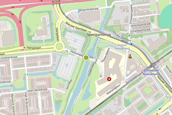 Ambulance-melding op Vlietlandplein, Schiedam op 5 augustus, kaart-overzicht