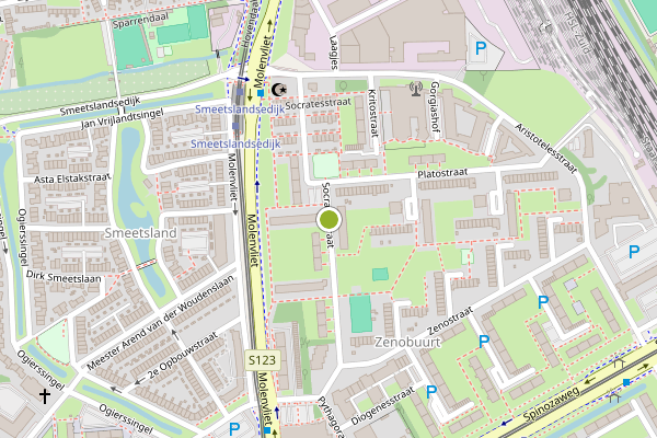 Ambulance-melding op Socratesstraat, Rotterdam op 5 augustus, kaart-overzicht