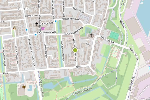 Ambulance-melding op Van Zyll de Jongstraat, Pernis op 5 augustus, kaart-overzicht