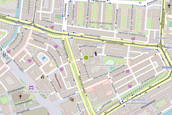 Ambulance-melding op Bredestraat, Rotterdam op 6 augustus, kaart-overzicht
