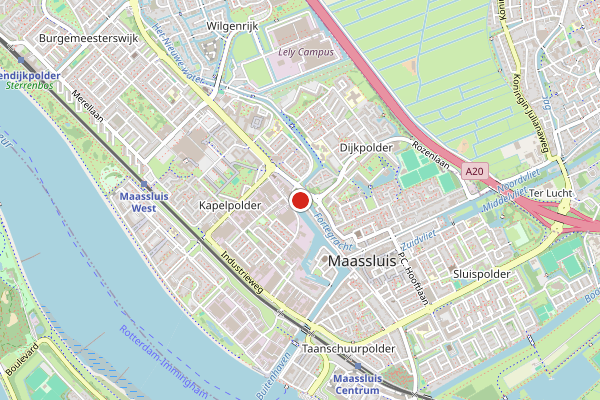 Brandweer-melding op Rookmelder Van Ostadestraat, Maassluis op 6 augustus, kaart-overzicht