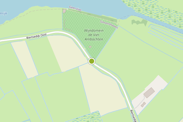 Ambulance-melding op Biertsedijk Oost, Simonshaven op 6 augustus, kaart-overzicht