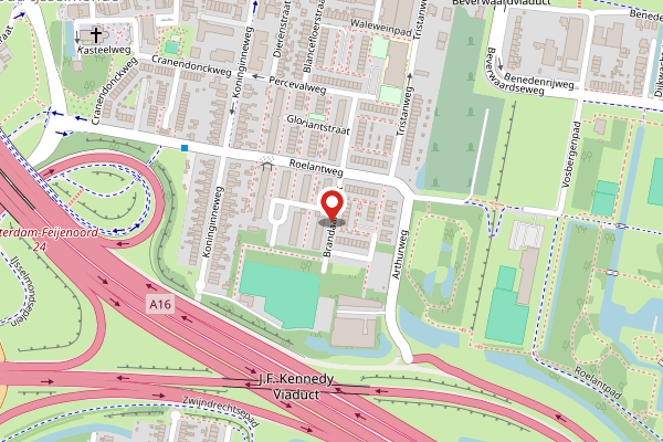 Brandweer-melding op Brandaanstraat, Rotterdam op 26 april, kaart-overzicht