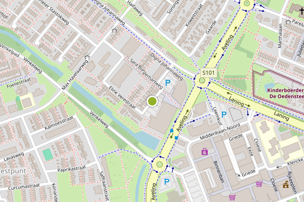Ambulance-melding op Klaasje Zevensterstraat, Hoogvliet op 6 augustus, kaart-overzicht