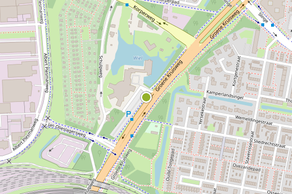 Ambulance-melding op Groene Kruisweg, Rotterdam op 6 augustus, kaart-overzicht