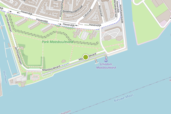 Ambulance-melding op Maasboulevard, Schiedam op 6 augustus, kaart-overzicht