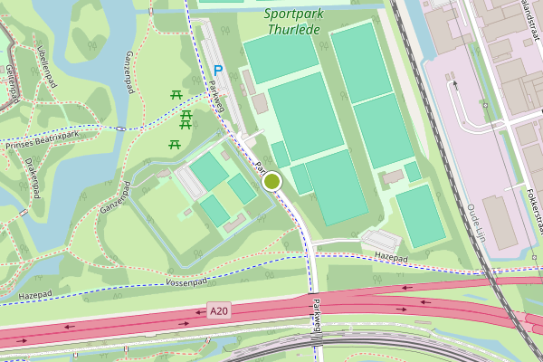 Ambulance-melding op Parkweg, Schiedam op 6 augustus, kaart-overzicht