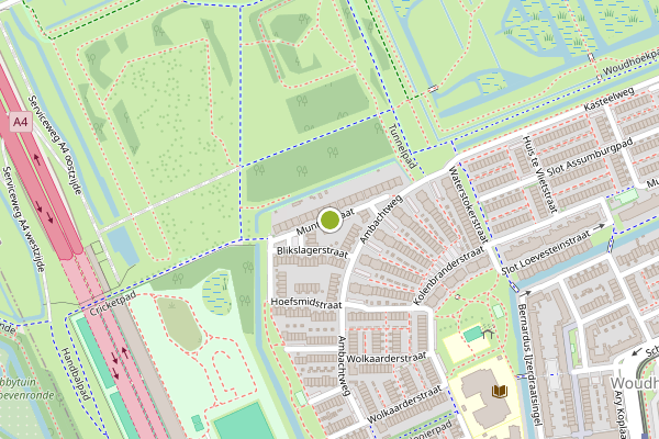 Ambulance-melding op Munterstraat, Schiedam op 6 augustus, kaart-overzicht