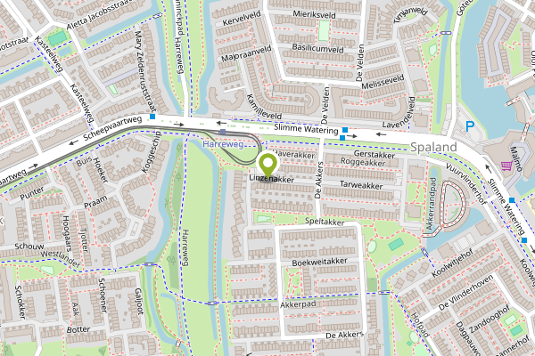 Ambulance-melding op Linzenakker, Schiedam op 26 april, kaart-overzicht