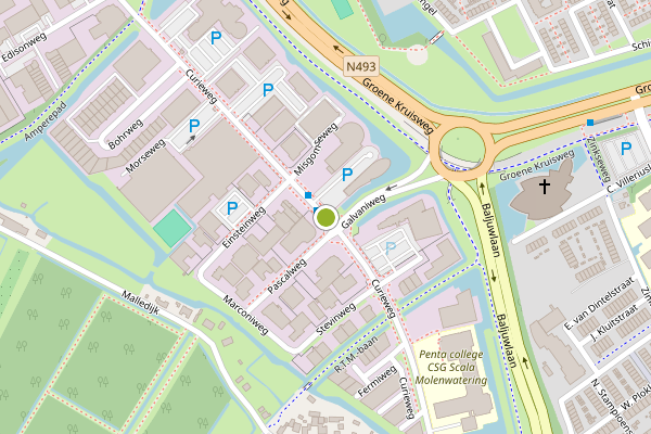 Ambulance-melding op Curieweg, Spijkenisse op 6 augustus, kaart-overzicht