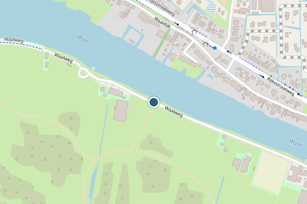 Politie-melding op Waalweg, Ridderkerk op 6 augustus, kaart-overzicht