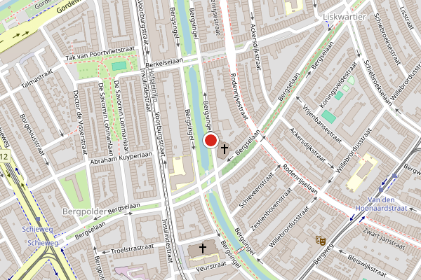 Brandweer-melding op Bergsingel, Rotterdam op 6 augustus, kaart-overzicht