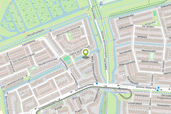 Ambulance-melding op Harkje Benthempad, Schiedam op 25 april, kaart-overzicht