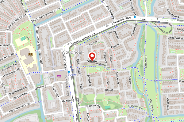 Brandweer-melding op Schouw, Schiedam op 25 april, kaart-overzicht