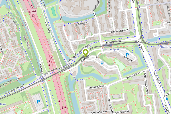 Ambulance-melding op Zoomweg, Schiedam op 25 april, kaart-overzicht