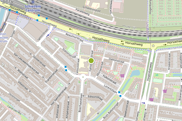 Ambulance-melding op Fahrenheitstraat, Schiedam op 7 augustus, kaart-overzicht