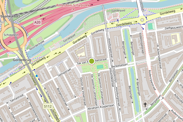 Ambulance-melding op Tak van Poortvlietstraat, Rotterdam op 21 mei, kaart-overzicht
