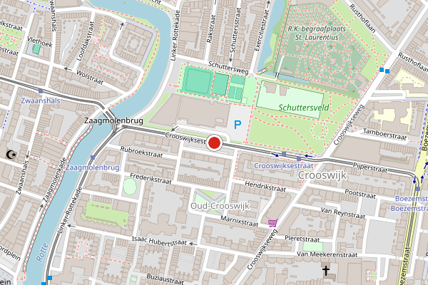 Brandweer-melding op Crooswijksestraat, Rotterdam op 7 augustus, kaart-overzicht