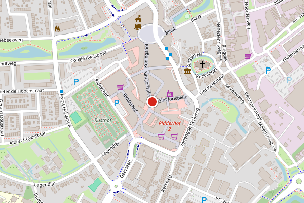 Brandweer-melding op Sint Jorisplein, Ridderkerk op 7 augustus, kaart-overzicht