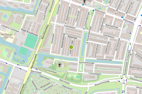 Ambulance-melding op Lombokstraat, Vlaardingen op 21 mei, kaart-overzicht