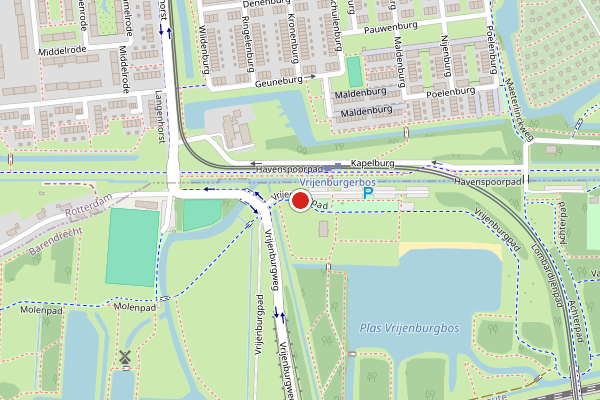 Brandweer-melding op Vrijenburgpad, Barendrecht op 21 mei, kaart-overzicht