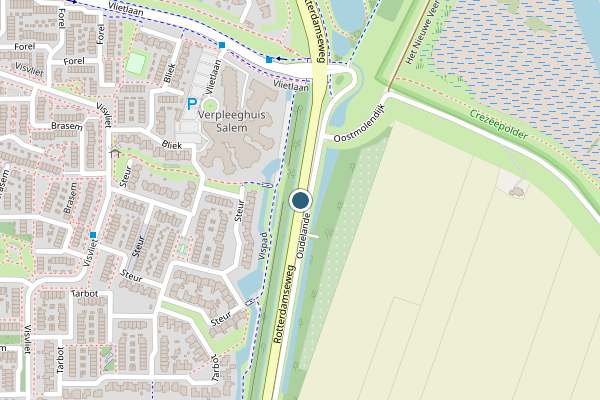 Politie-melding op Rotterdamseweg, Ridderkerk op 21 mei, kaart-overzicht